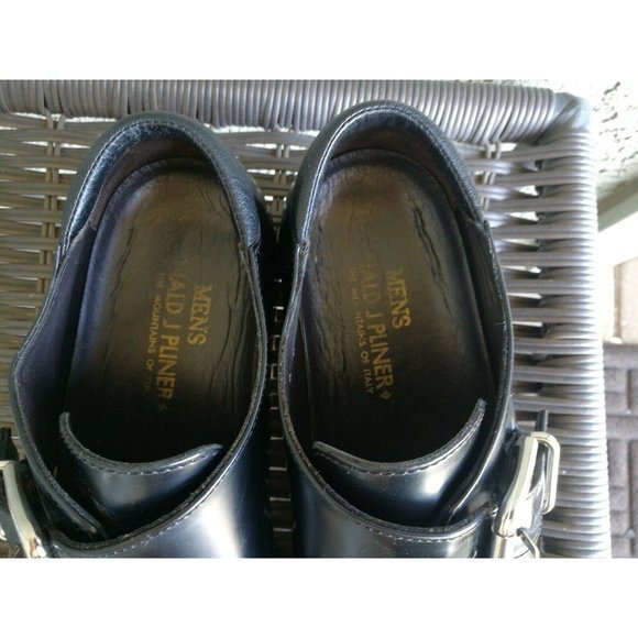 DONALD J PLINER Black Leather Monk Buckle‎ Strap Dress Shoes Men 8M main image 7
